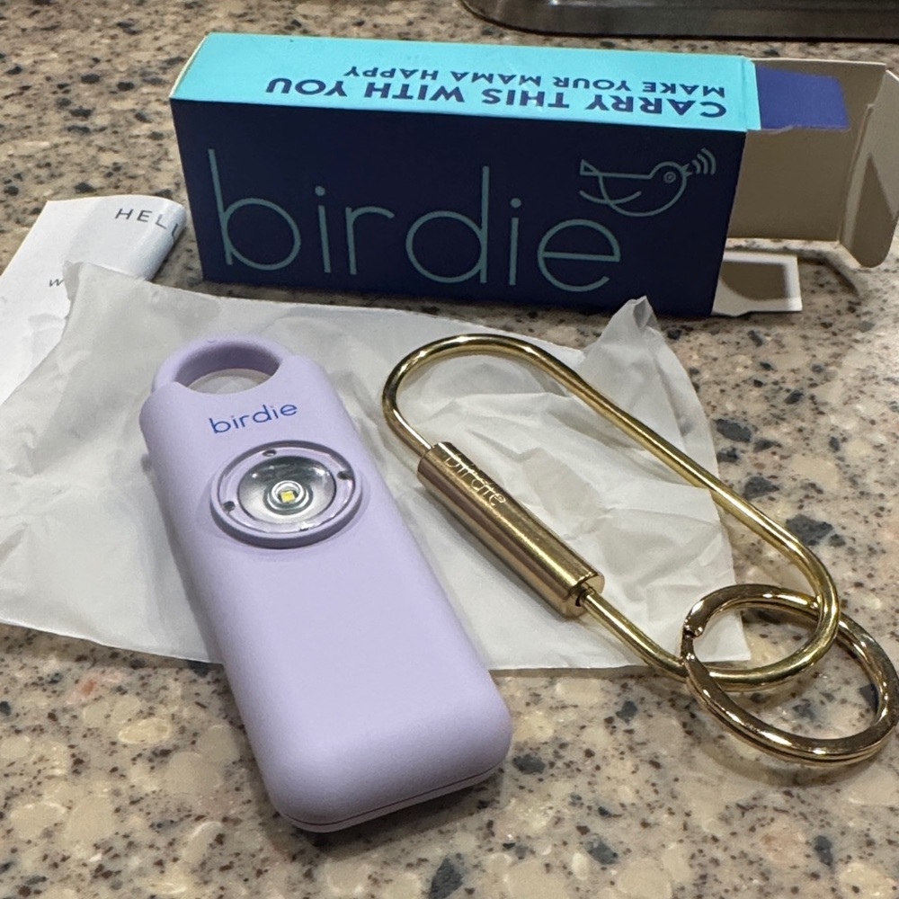 Birdie Personal Safety Alarm in Lavender and Gold